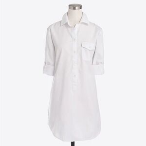 J. Crew White Cotton Lightweight Long Sleeve Popover Tunic Top Sz S